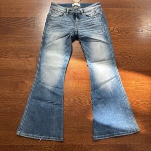 BKE Blue Flare & Wide Leg Jeans with Vintage Wash